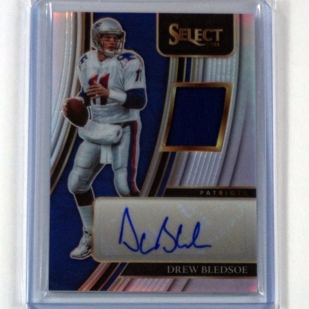 2021 Panini Select /99 WORN USED PATCH AUTO DREW BLEDSOE SILVER Jersey SSP